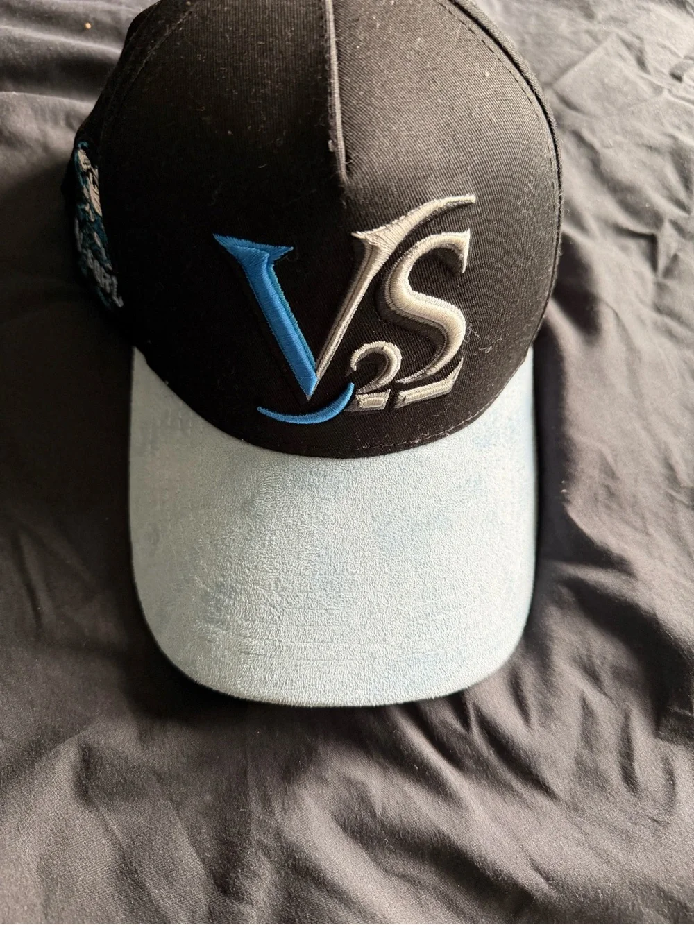 Black and Light Blue V-SQRD Embroidered Baseball Cap
